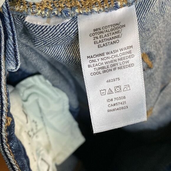 LOFT Dark Denim Button Down Stretch Jean Mini Skirt - Picture 9 of 10